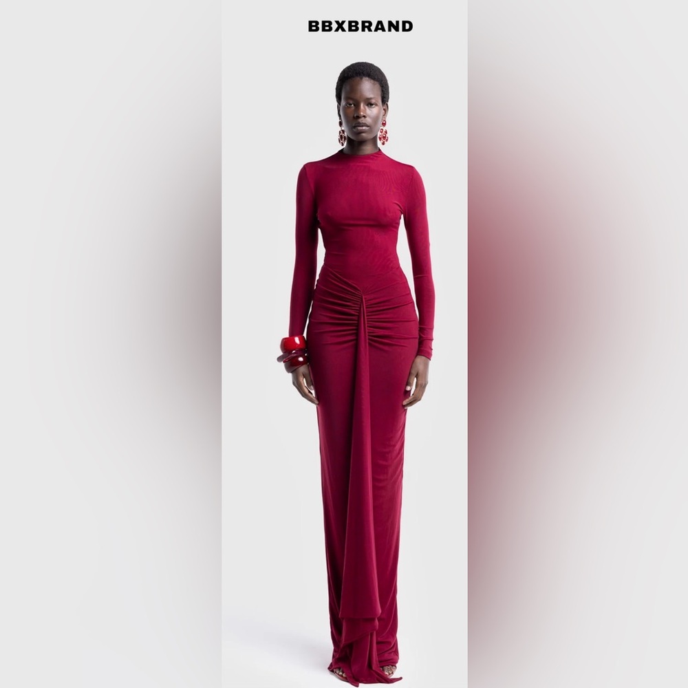 BBXBRAND ALUYA MESH DRESS - DEEP CHERRY
